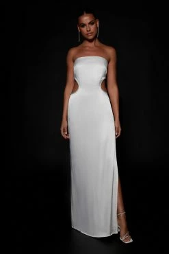 BSD Lawry Diamante Cut Out Maxi Dress - White 15 BSD Lawry Diamante Cut Out Maxi Dress - White -Meshki Shop Meshkiecom08.0628650