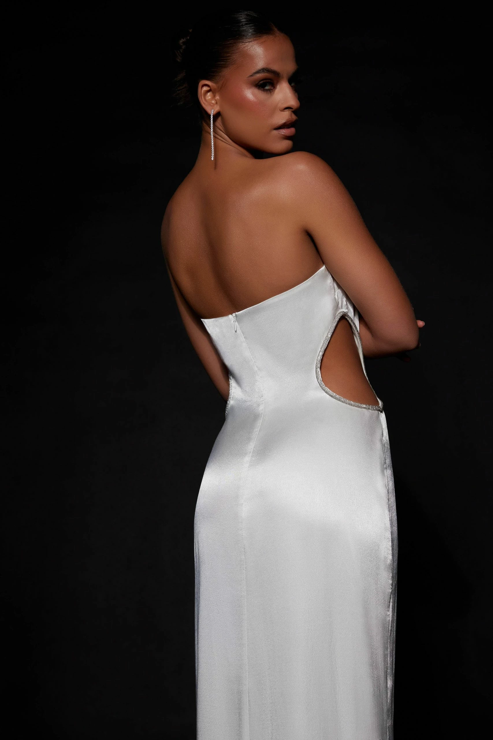 BSD Lawry Diamante Cut Out Maxi Dress - White 4 BSD Lawry Diamante Cut Out Maxi Dress - White - Image 2