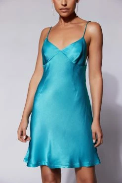 Porter Mini Slip Dress - Cyan Blue 14 Porter Mini Slip Dress - Cyan Blue -Meshki Shop Meshkiecom08.0629731
