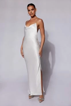 Sera Diamante Maxi Dress With Low Back - White -Meshki Shop Meshkiecom08.0630068