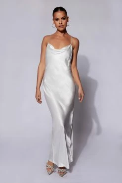 Sera Diamante Maxi Dress With Low Back - White -Meshki Shop Meshkiecom08.0630072