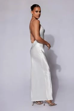 Sera Diamante Maxi Dress With Low Back - White -Meshki Shop Meshkiecom08.0630098
