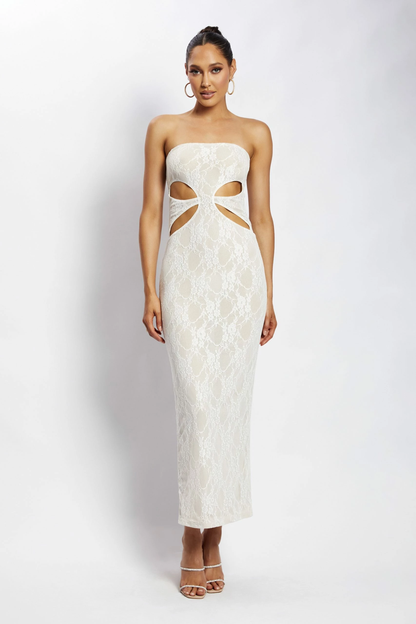 Krista Cut Out Bandeau Maxi Dress - Nude 7 Krista Cut Out Bandeau Maxi Dress - Nude - Image 5