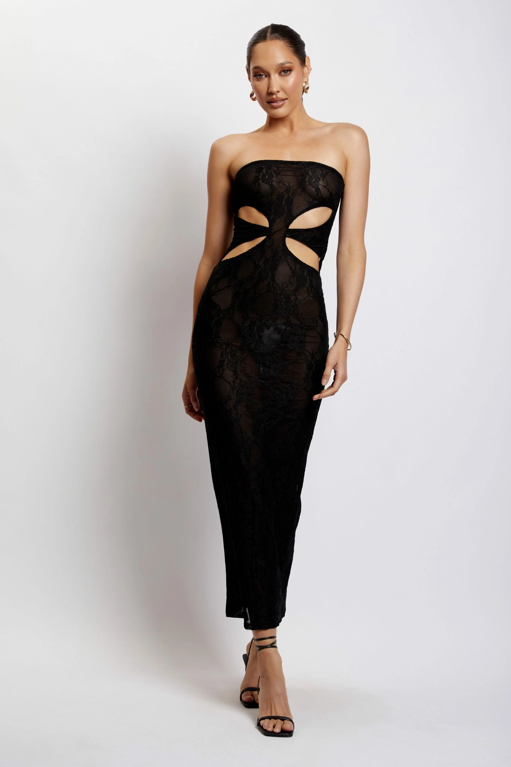 Krista Cut Out Bandeau Maxi Dress - Black 10 Krista Cut Out Bandeau Maxi Dress - Black - Image 8
