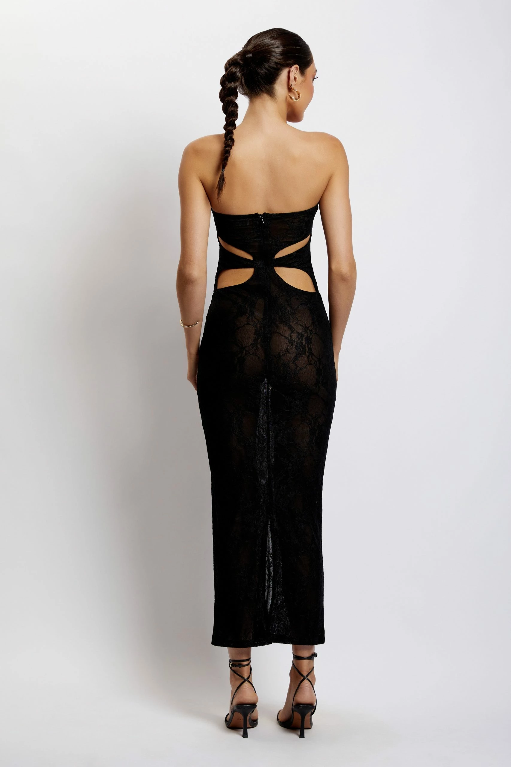 Krista Cut Out Bandeau Maxi Dress - Black 6 Krista Cut Out Bandeau Maxi Dress - Black - Image 4