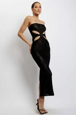 Krista Cut Out Bandeau Maxi Dress - Black 17 Krista Cut Out Bandeau Maxi Dress - Black -Meshki Shop Meshkiecom15.111097
