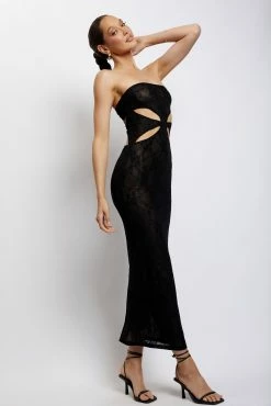 Krista Cut Out Bandeau Maxi Dress - Black 16 Krista Cut Out Bandeau Maxi Dress - Black -Meshki Shop Meshkiecom15.111100