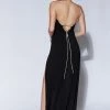 Dionne Criss Cross Diamante Maxi Dress - Black