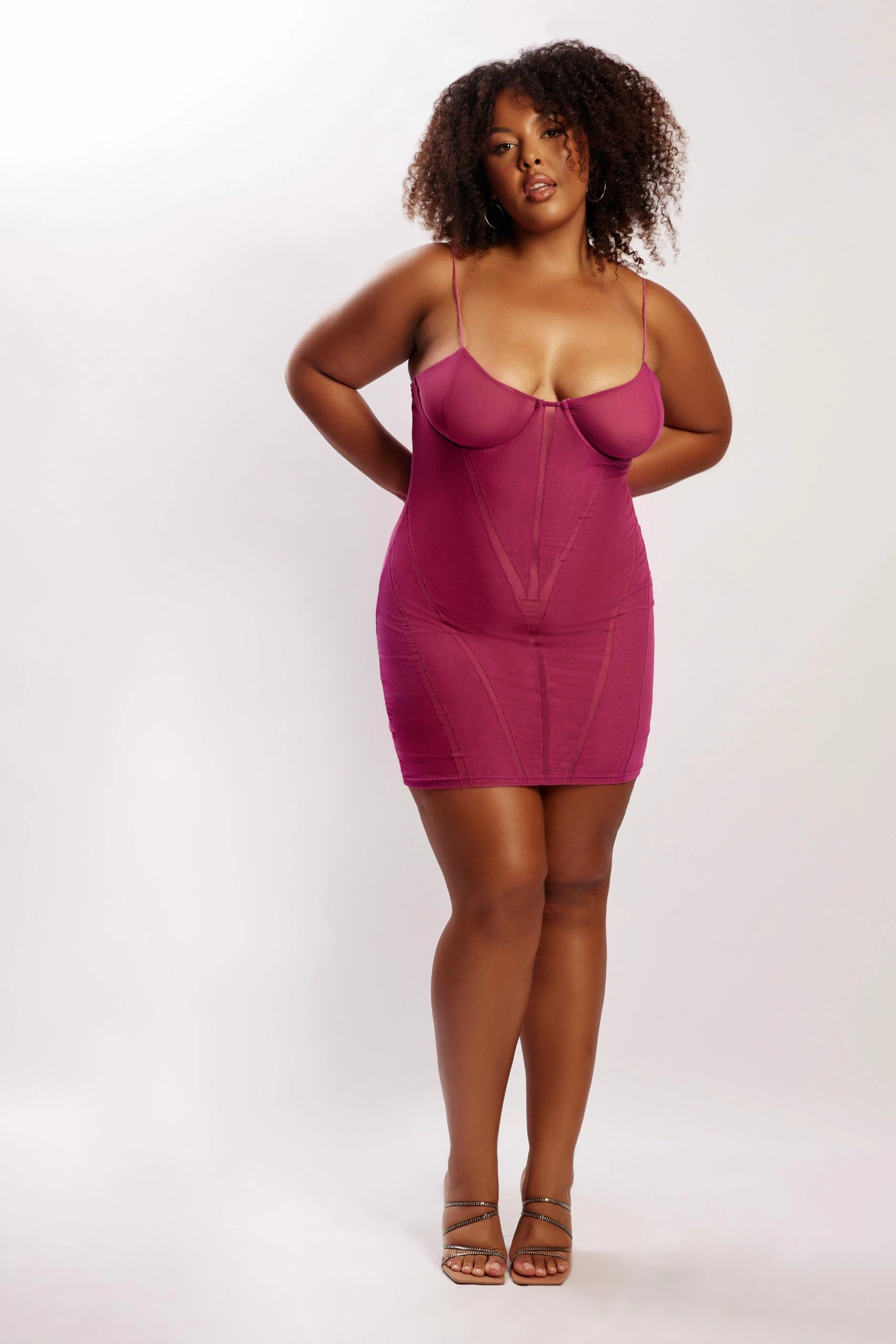 BSD Mapel Panelled Mesh Mini Dress - Violet 9 BSD Mapel Panelled Mesh Mini Dress - Violet - Image 7