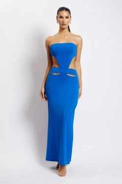 Marissa Strapless Maxi Dress With Waist Tie - Cobalt Blue 16 Marissa Strapless Maxi Dress With Waist Tie - Cobalt Blue -Meshki Shop Meshkiecom23.110594
