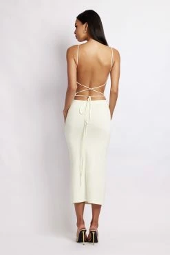 Kelly Cross Back Square Neck Dress - White