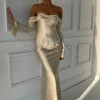 Giselle Off Shoulder Cowl Neck Maxi Dress - Gold -Meshki Shop Photo15 5 2023 41017pm